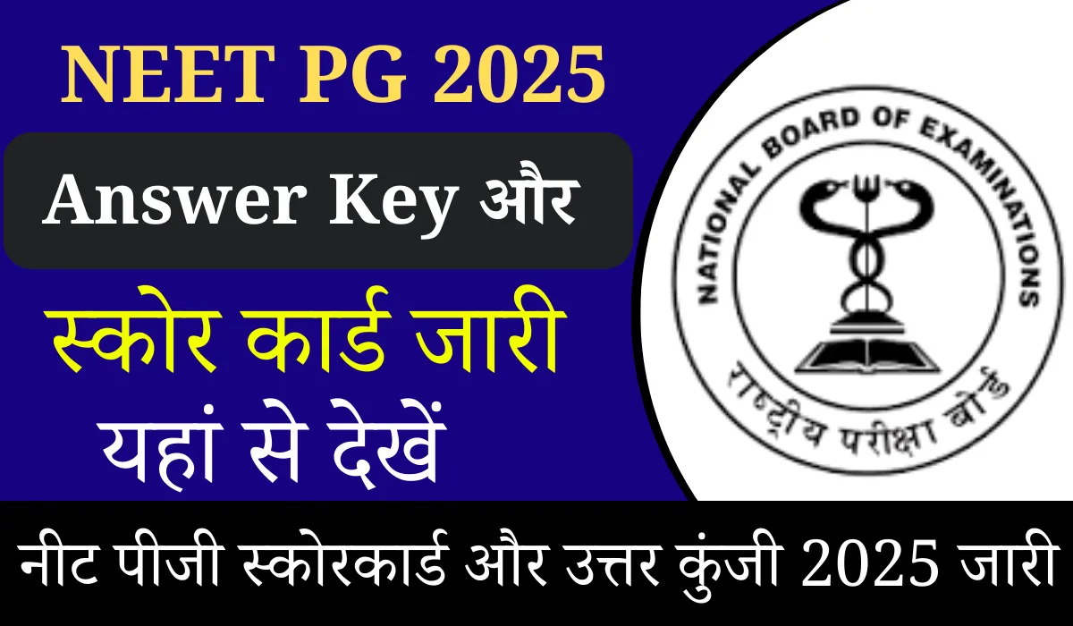 NEET PG 2025 Score Card and Answer Key